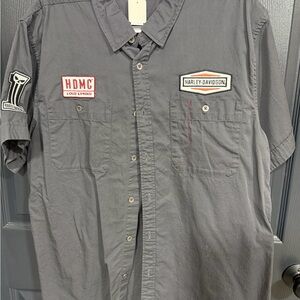 Harley-Davidson Gray Casual Button Down Shirt